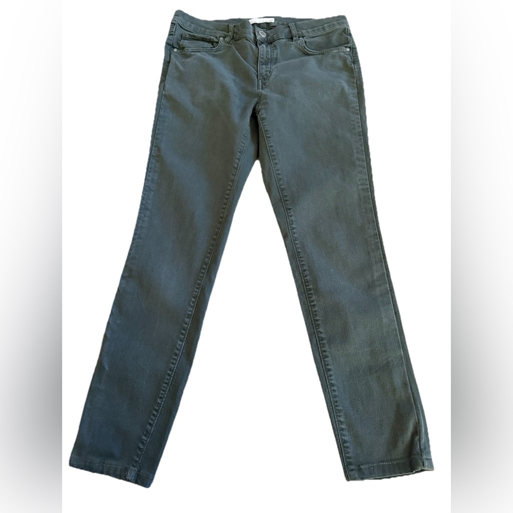LOFT Modern Skinny Mid Rise Olive Green Cropped Denim Jeans Size 28/6  31x25